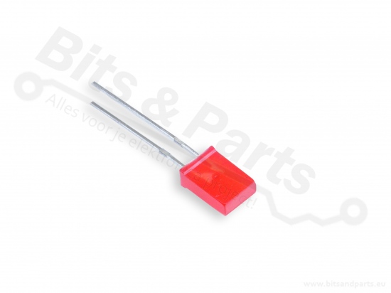 LED rectangle red opaque 2x5x7mm